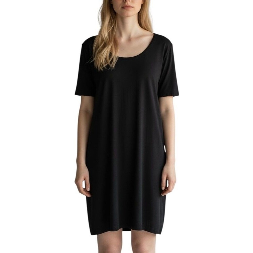 Wilfred Free Women's Teigen Dress Crepe Mini Dress Lined 100% Rayon Size M Black